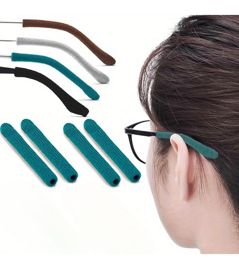 Brown Six-Piece Soft Anti-Slip Eyeglass Ear Cushions with Non-Slip Clips for Comfortable Glasses Wear - Image 5