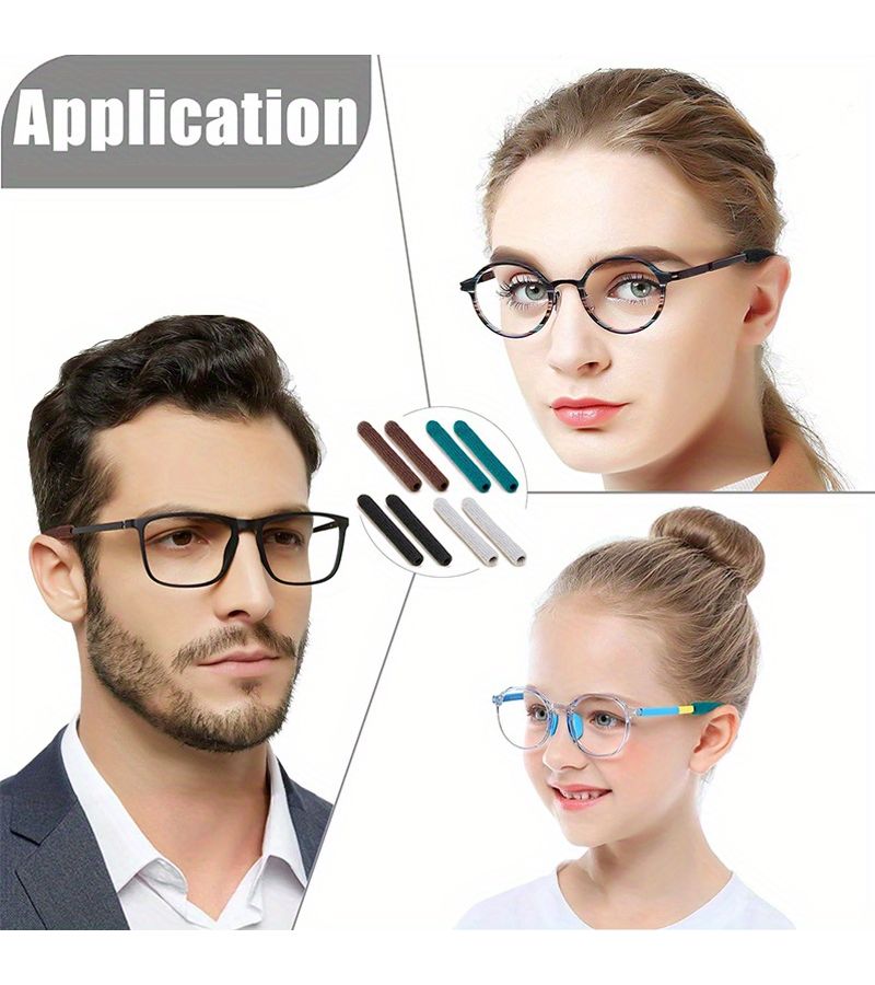 Brown Six-Piece Soft Anti-Slip Eyeglass Ear Cushions with Non-Slip Clips for Comfortable Glasses Wear - Image 4