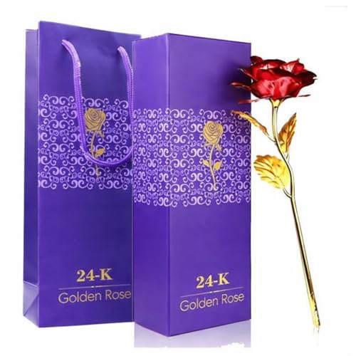 Saugat Traders Love Gift For Girlfriend Combo - Golden Rose & Dairy Milk Silk Chocolate - Valentine Day-Birthday-Rose Day Gift Proposal - Image 2