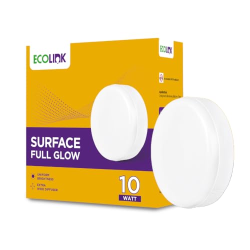 EcoLink 10W Surface LED Ceiling Light | Surface Full Glow Ceiling Light for Home & Hall | Surface Lights for Ceiling | Cool Day Light, Pack of 1 - Image 1