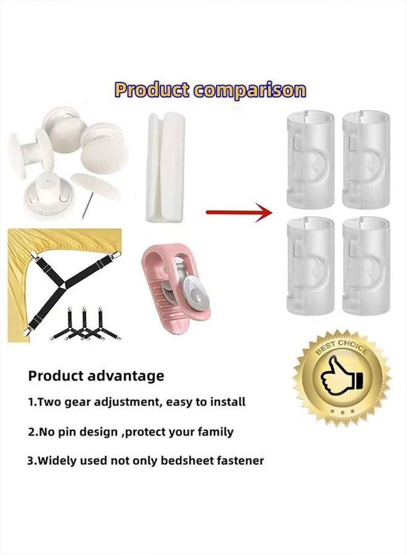 20 PCS Bed Sheet Fasteners Clips Adjustable Bedsheet Grippers Holder For Mattress Duvet Comforter Clips Food Paper Clothing Cable Organizer Clips Bedding Home Office Must Have Accessories Tool - Image 4