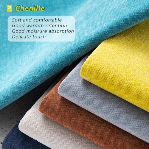 M Mute Touch 58" x 40" Chenille Fabric | Soft Luxury for Home Decor & Fashion | Crafting Cozy Comfort & Timeless Elegance (Beige) - Image 3