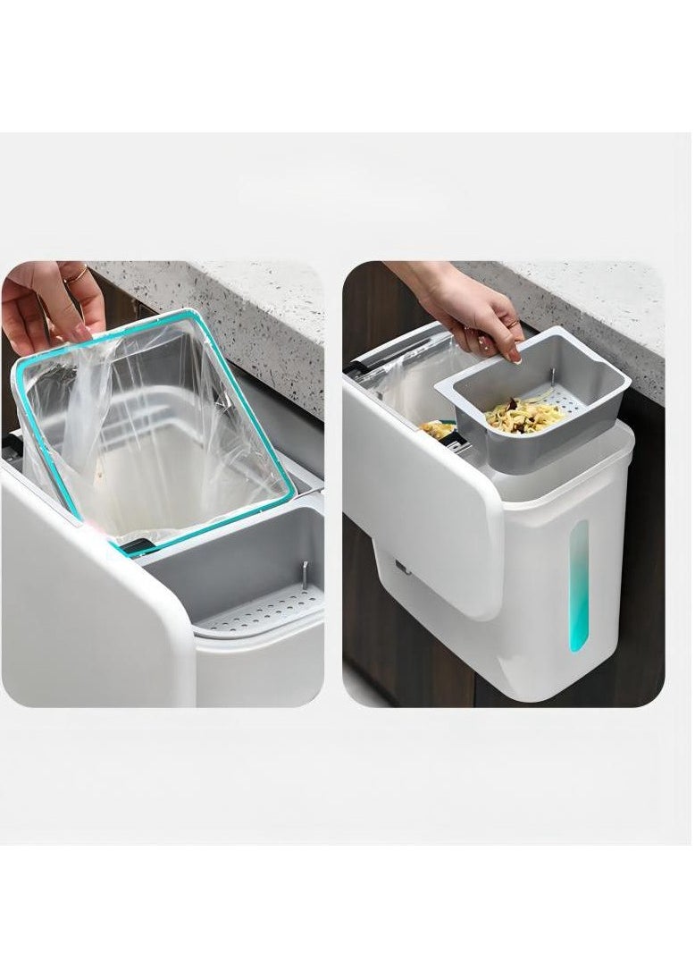 MIXDE Kitchen Wall-mounted Trash Can,Dry And Wet Separation Dual-Purpose Garbage Bin For Bathroom  - Image 2