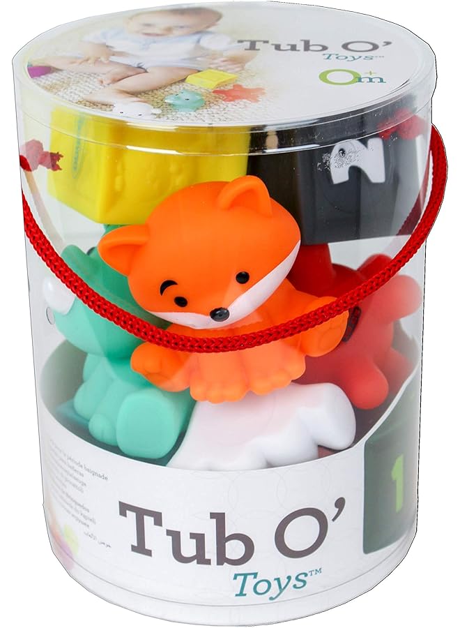 infantino Tub O' Toys Baby Bathing Toys Multicolor Tub O' Toys? 12 Piece Set 216289 Large - Image 1