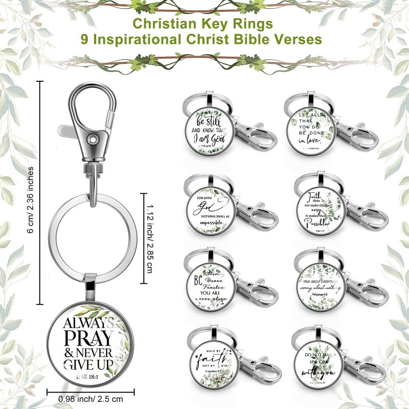Fumete 36 Pcs Christian Keychain Bulk Bible Verse Religious Keychain Scripture Inspirational Gift for Women Church Sunday School (Leaf Style) - Image 2