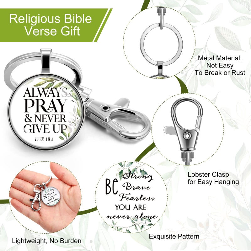 Fumete 36 Pcs Christian Keychain Bulk Bible Verse Religious Keychain Scripture Inspirational Gift for Women Church Sunday School (Leaf Style) - Image 3