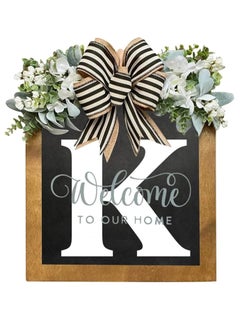 Welcome Sign Creative Bowknot Letter Wreath In Front Of The Door Outdoor Decoration Props For The Courtyard 30x35CM
