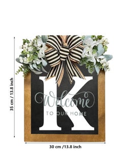 Y&D Welcome Sign Creative Bowknot Letter Wreath In Front Of The Door Outdoor Decoration Props For The Courtyard 30x35CM  - Image 2