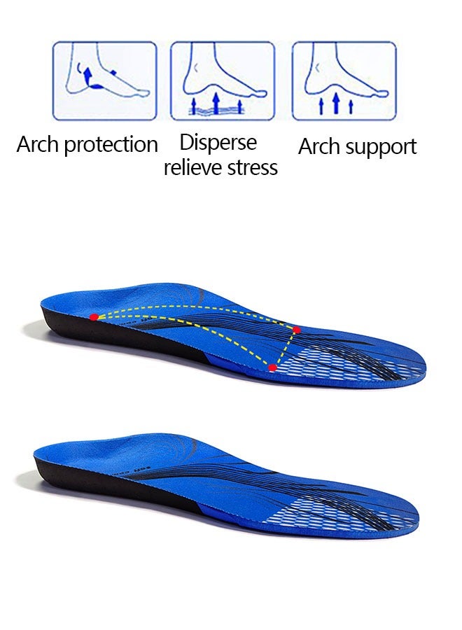 Arch Support Orthotic Insoles, Full-Length Orthopedic Insoles for Plantar Fasciitis, Shock Absorption Cushioning Function Inserts for Flat Feet Heel Spurs Foot Pain overpronation Men Women (M 42-44) - Image 5