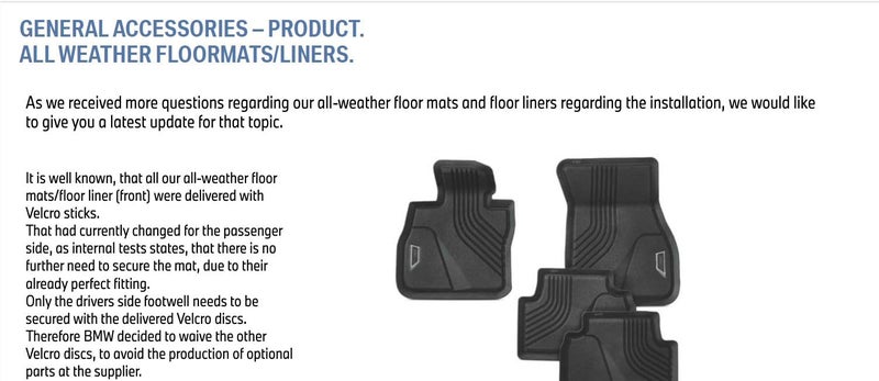 BMW 51472414218 All-Weather Floor Mats for G30 5 Series and F90 M5 (Set of 2 Front Mats) - Image 2