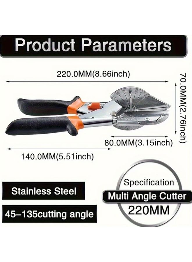 Multi Angle Miter Cutter Hand Tool Silvery Adjustable Metal Cutter For Plastic PVC And Mold Decoration Uncharged Power Mode 3D Printer Accessories One Size - Image 2