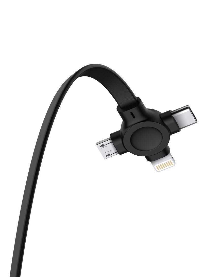 Cellairis 3-in-1 Flat Cable 1M- Black - Image 4