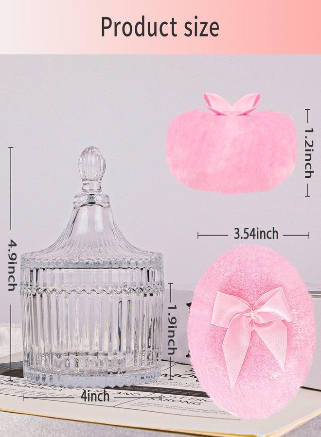 Gsteng Large Body Powder Puffs and Containers, Crystal Clear Powder Container with Soft Power Puffs, Reusable Dusting Powder Case with Washable Velvet Face Body Glitter Puffs Wet and Dry Makeup - Image 2