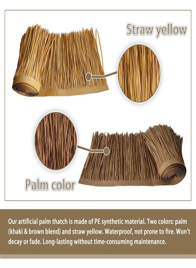 Vaotais Premium Mexican Style Artificial Palm Thatch Roof Rolls. 5 Lengths, 2 Colors. Waterproof. Easy Install. Ideal for Tiki Bars, Parties, Gardens & Fences (4ft x 16in - Straw Yellow) - Image 2