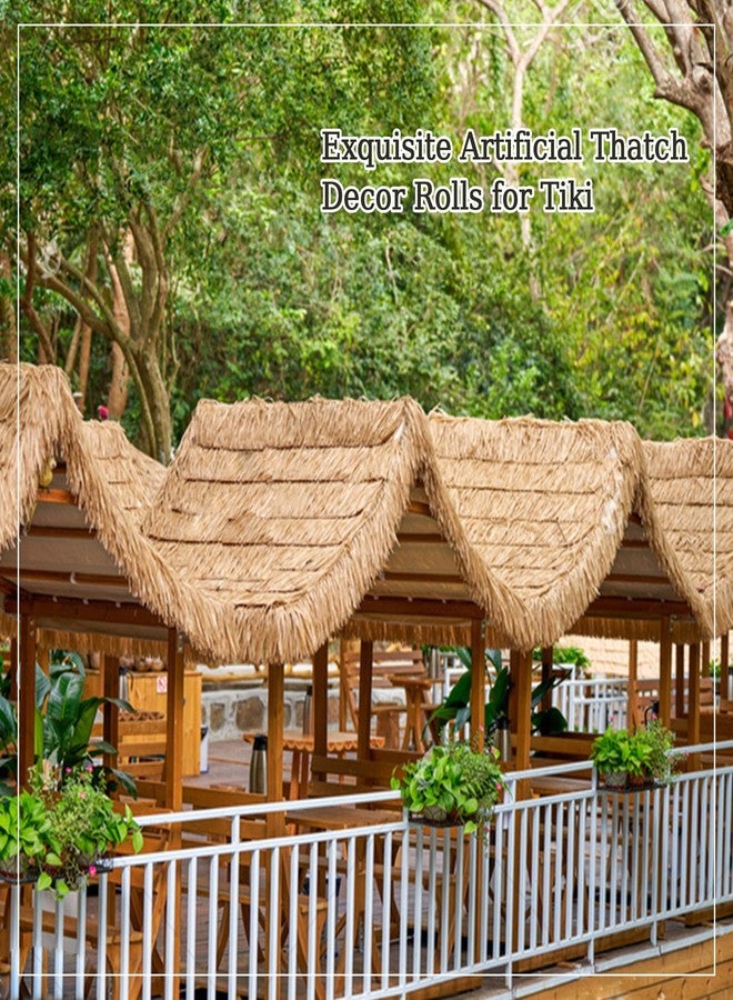 Vaotais Premium Mexican Style Artificial Palm Thatch Roof Rolls. 5 Lengths, 2 Colors. Waterproof. Easy Install. Ideal for Tiki Bars, Parties, Gardens & Fences (4ft x 16in - Straw Yellow) - Image 5