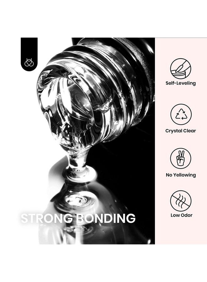 beetles Gel Polish 5 in 1 Nail Glue and No Wipe Top Coat Kit 2PCS 15ML for Gel Nails Easy Nail Extension Gel, Soak Off LED Gel Shine Finish and Long Lasting - Image 4