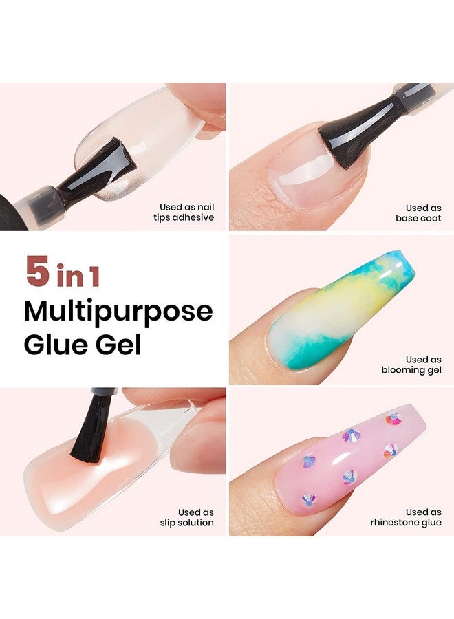 beetles Gel Polish 5 in 1 Nail Glue and No Wipe Top Coat Kit 2PCS 15ML for Gel Nails Easy Nail Extension Gel, Soak Off LED Gel Shine Finish and Long Lasting - Image 2