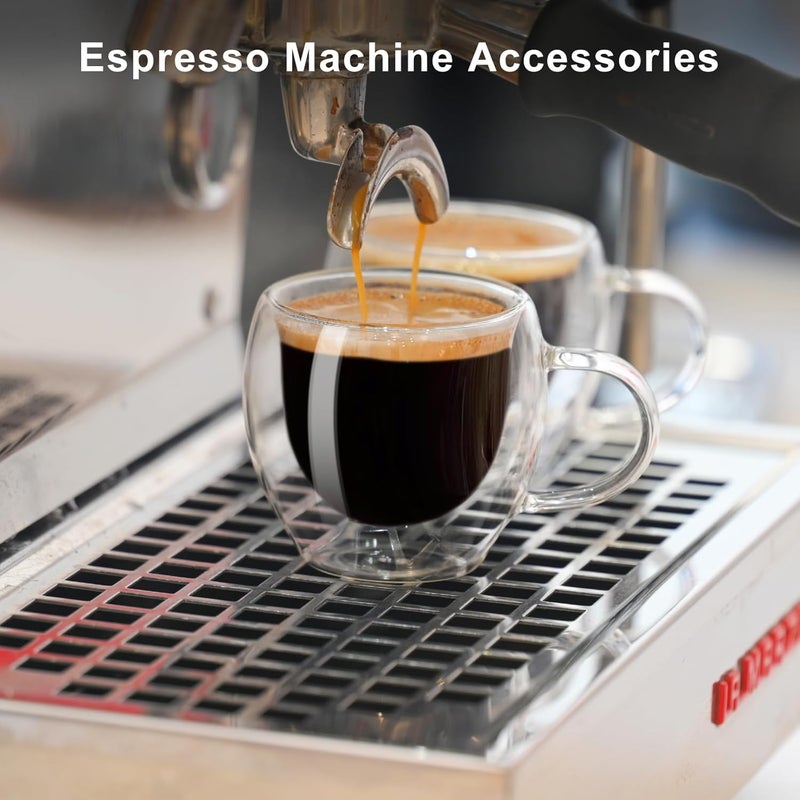 PARACITY طقم أكواب إسبريسو من 2، أكواب إسبريسو مزدوجة الجدران مع مقبض، سعة 2.5 أونصة من زجاج البورسليكات العالي، ملحقات إسبريسو - Image 5