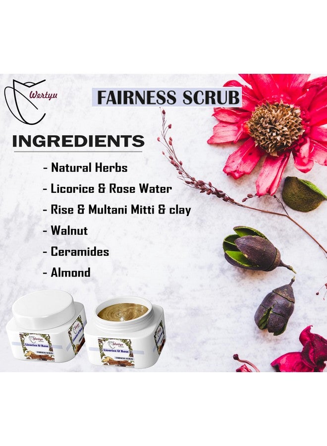 Licorice & Rose Fairness Face Scrub | Improves Skin Texture and Tone (100Gm) Pack of 1 - Image 3