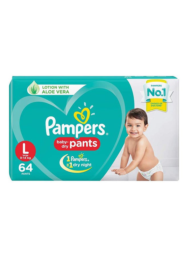 حفاضات بنطلون جديد بالصبار ، كبير ، ٦٤ حبه