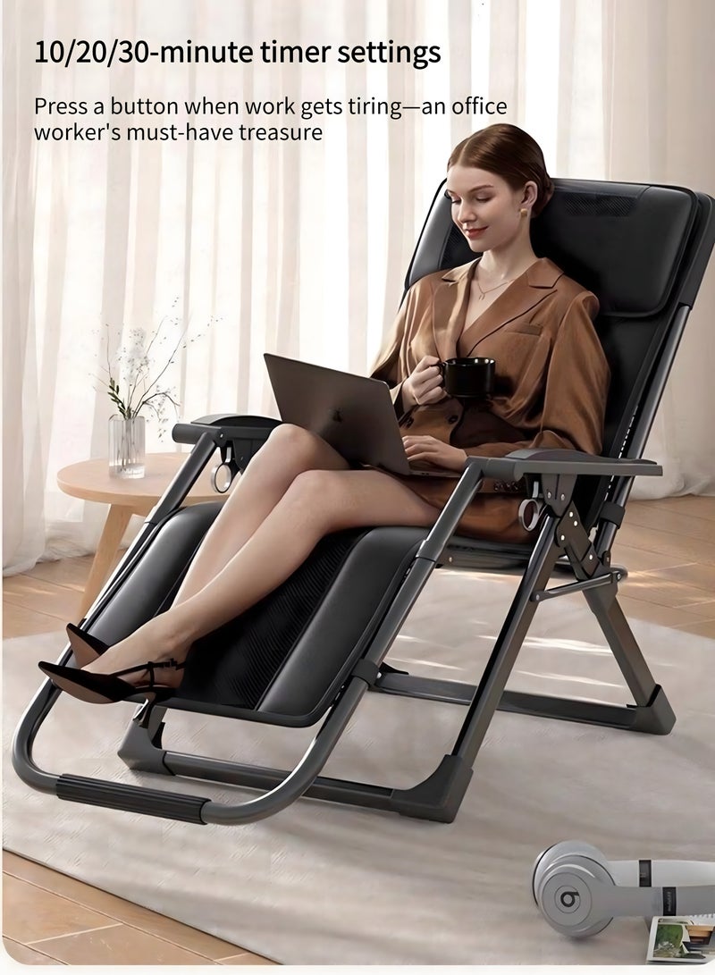 Foldable Heating Full Body Massage Chair Recliner - Shiatsu, Vibration, 3-Temp Heat with Timer, Space Saving Design for Home Office - Image 3