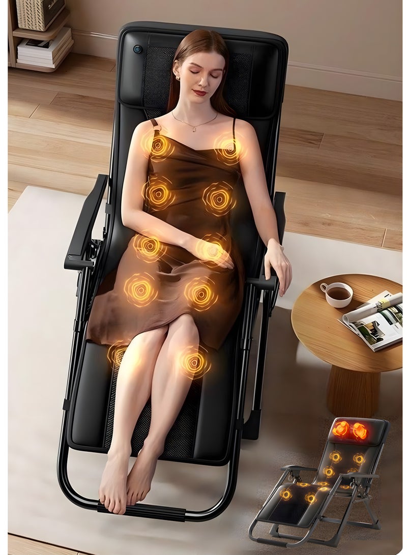 Foldable Heating Full Body Massage Chair Recliner - Shiatsu, Vibration, 3-Temp Heat with Timer, Space Saving Design for Home Office - Image 1