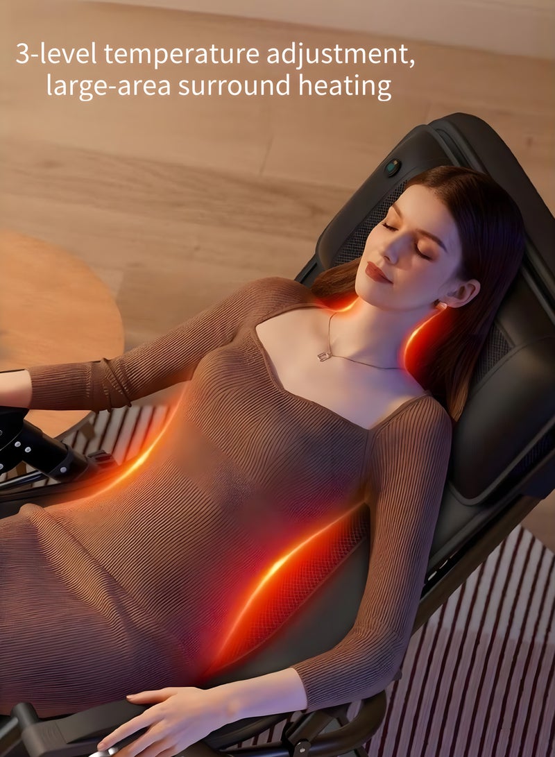 Foldable Heating Full Body Massage Chair Recliner - Shiatsu, Vibration, 3-Temp Heat with Timer, Space Saving Design for Home Office - Image 4