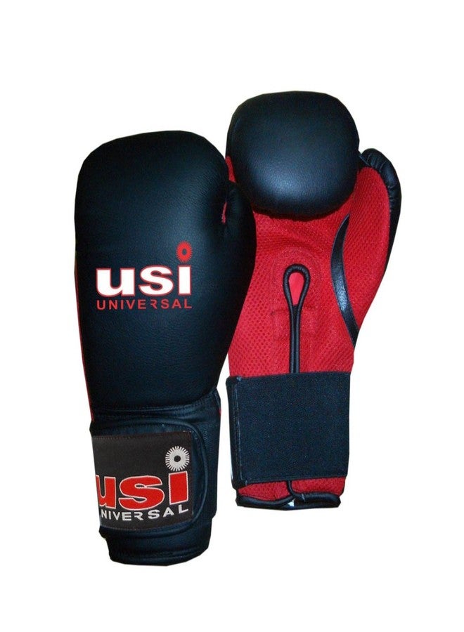 USI Crusher Training Boxing/Sparring Gloves, 10oz (Black/Red) - Image 1