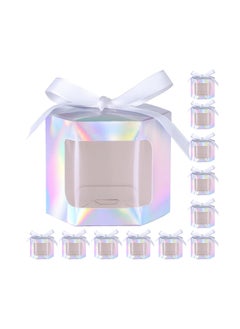 Y&D 12 Pack Laser Gift Boxes with Display Windows Hexagonal Paper Lids Suitable for Giving Crafting Cakes Candy Boxes Wedding Party Birthday  - Image 1
