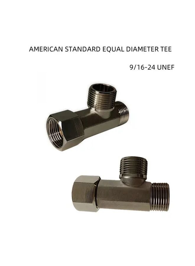 9 16 24 UNEF محول T من النحاس الثقيل سريع التوصيل للأنظمة الهيدروليكية والهوائية - Image 2