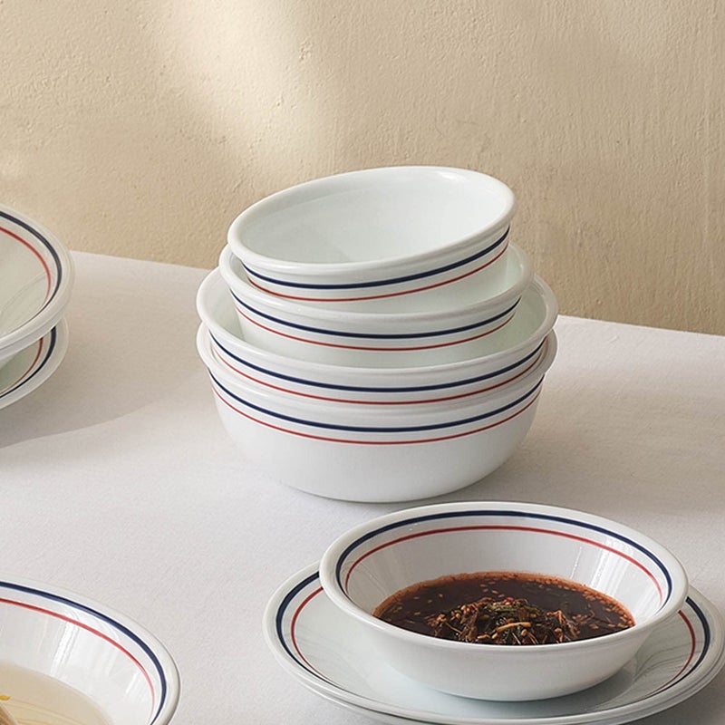 SKOODLE Corelle Livingware Double Ring RedNBlue Pack of 6 177ml KatoriRamekin Dbl Ring RNB 406 - Image 3