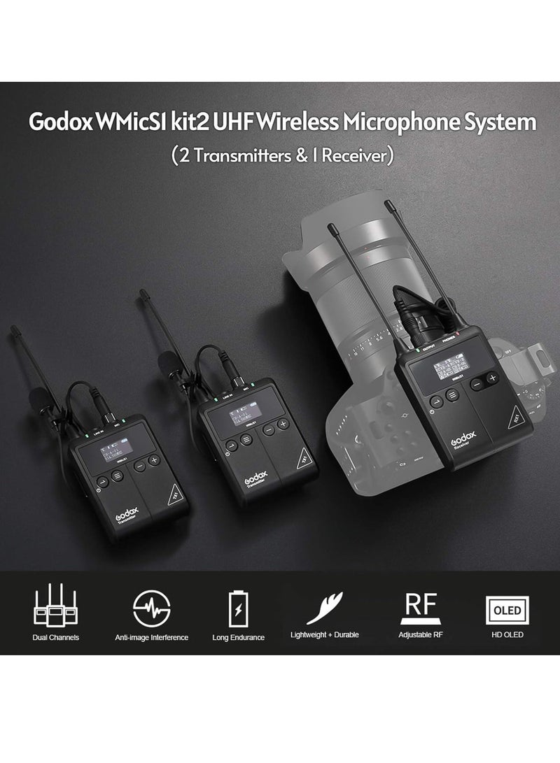 Godox WMicS1 Kit2 UHF Wireless Mic System - Image 4