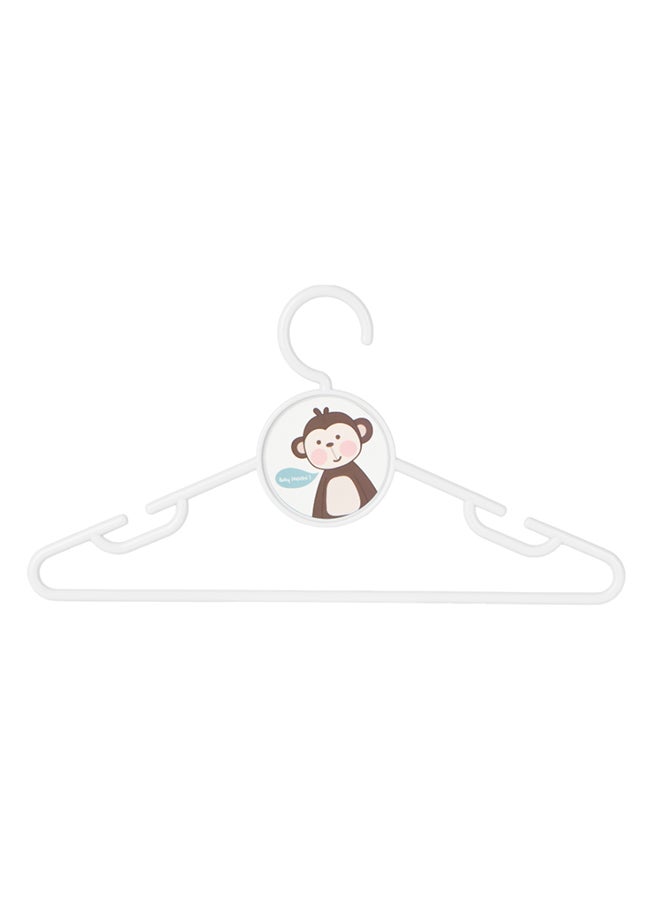 Inochi Hara Baby Cloth Hanger | Kids Hanger for Nursery | Plastic Newborn Coat Hanger | Children Clothes Hangers Nonslip | With Notched Shoulder | Cute Monkey Design | Pack of 10, White - Image 3