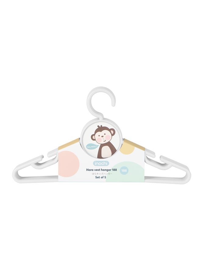 Inochi Hara Baby Cloth Hanger | Kids Hanger for Nursery | Plastic Newborn Coat Hanger | Children Clothes Hangers Nonslip | With Notched Shoulder | Cute Monkey Design | Pack of 10, White - Image 4
