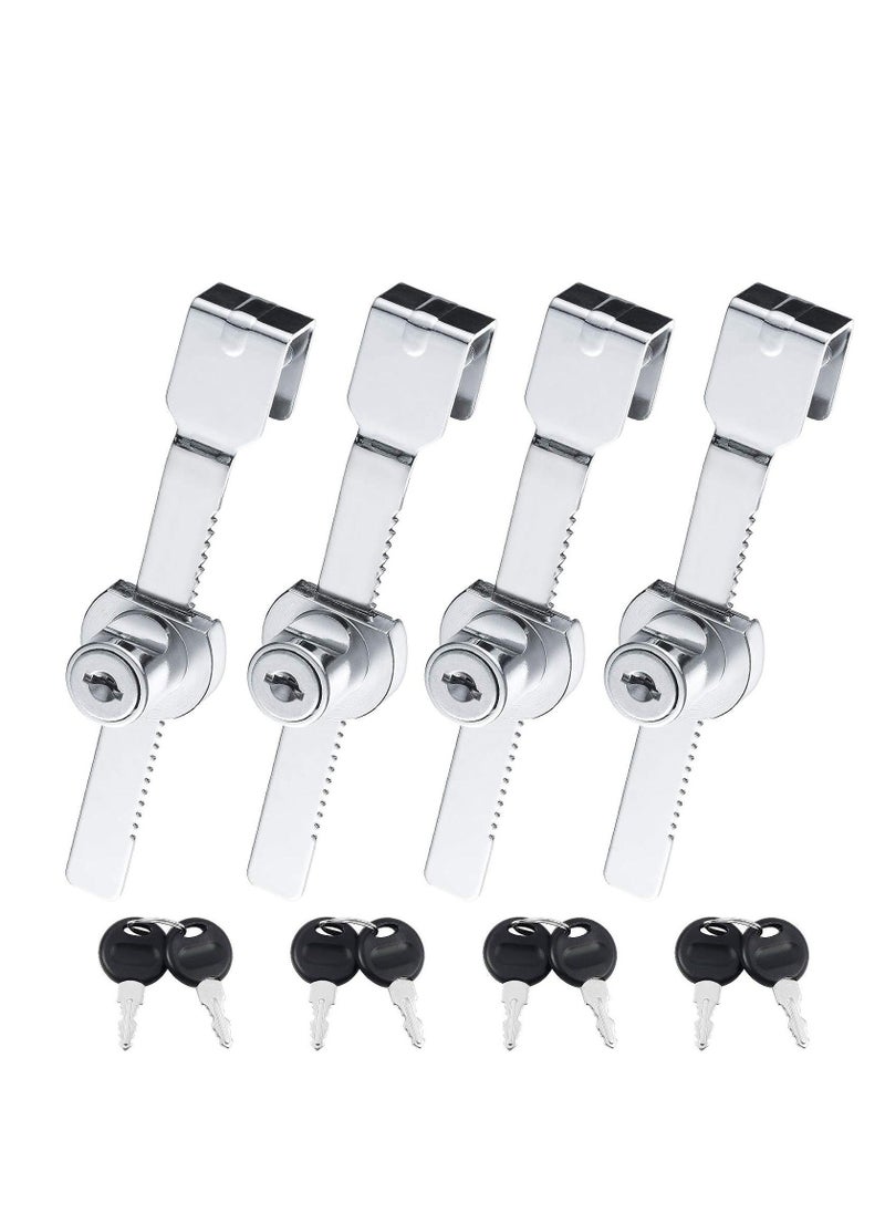 Y&D - Glass Showcase Cabinet Locks 4 Set Sliding Door Ratchet Durable Drawer Frame for Display Cupboard Mail Box (with 8 Keys) - Image 1