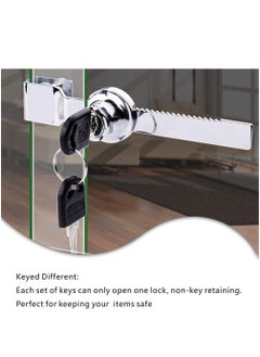 Y&D Glass Showcase Cabinet Locks 4 Set Sliding Door Ratchet Durable Drawer Frame for Display Cupboard Mail Box (with 8 Keys)  - Image 4