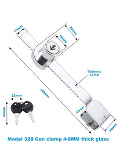 Y&D Glass Showcase Cabinet Locks 4 Set Sliding Door Ratchet Durable Drawer Frame for Display Cupboard Mail Box (with 8 Keys)  - Image 2