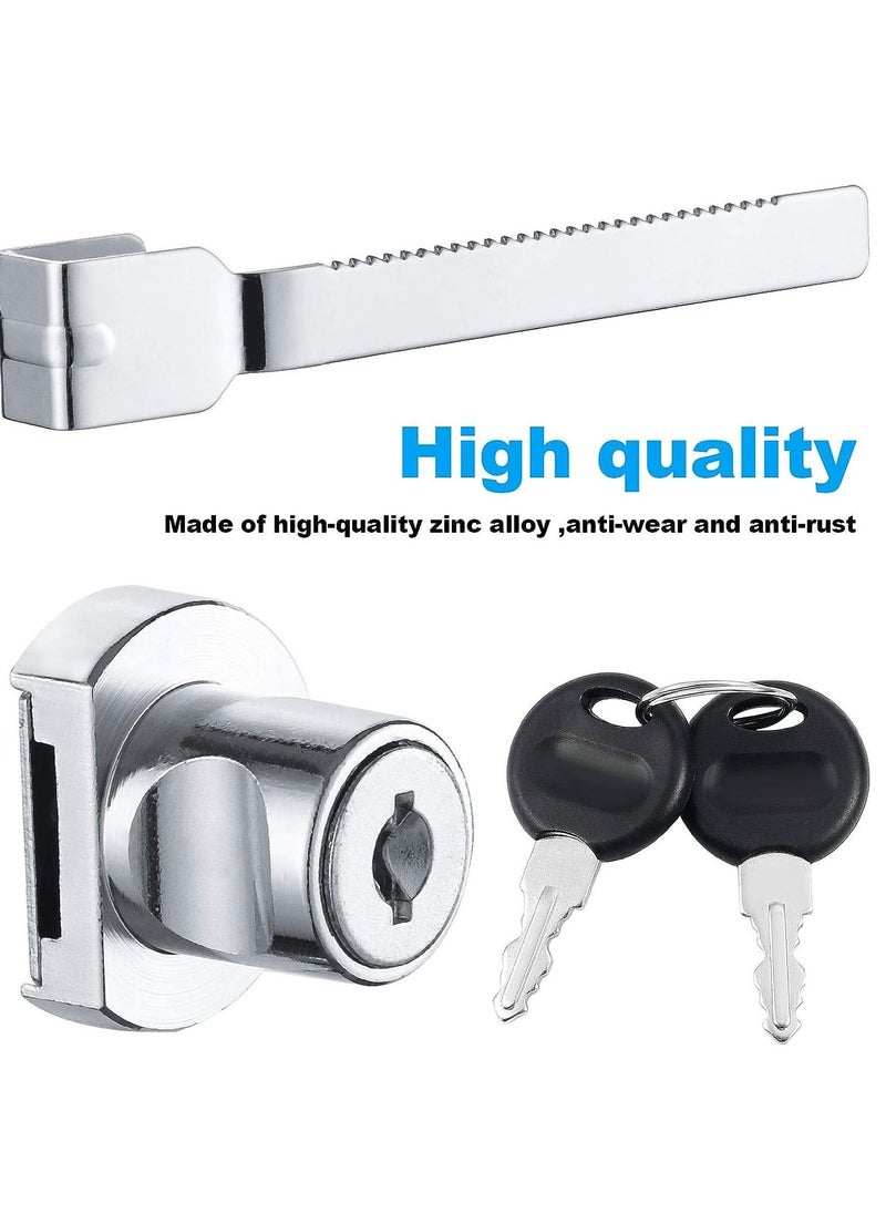 Y&D - Glass Showcase Cabinet Locks 4 Set Sliding Door Ratchet Durable Drawer Frame for Display Cupboard Mail Box (with 8 Keys) - Image 1
