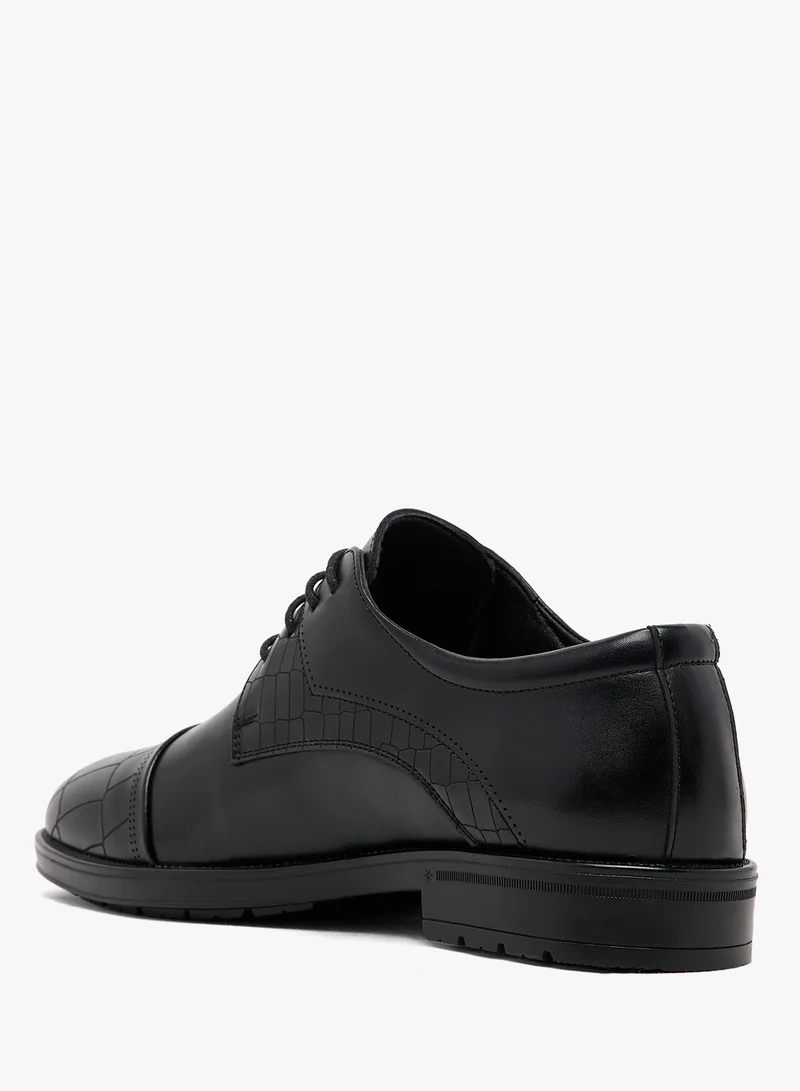 Robert Wood Croc Emboss Detail Formal Lace Ups