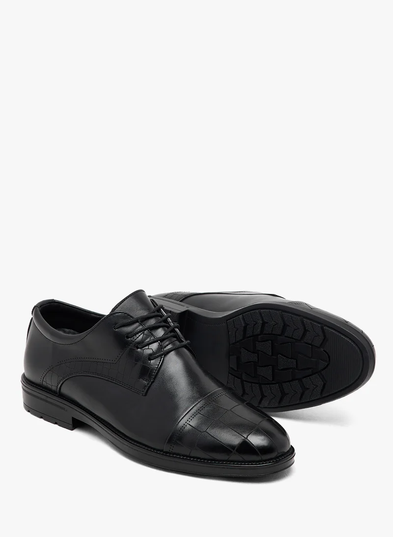 Robert Wood Croc Emboss Detail Formal Lace Ups