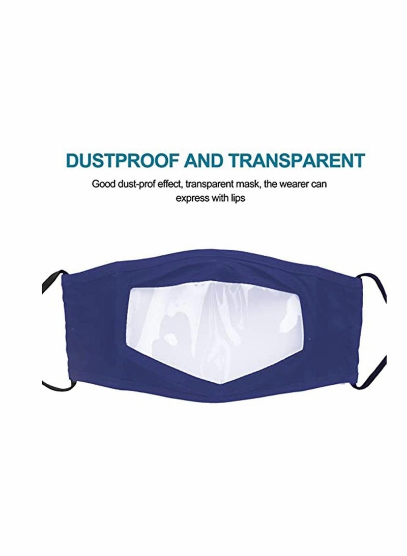 Y&D 2 Pack Reusable Fashion Cotton Bandanas with Clear Window Visible Expression for The Deaf and Hard of Hearing & 4 Mask Storage Box Portable Case Hygiene Bag Masks - Image 5