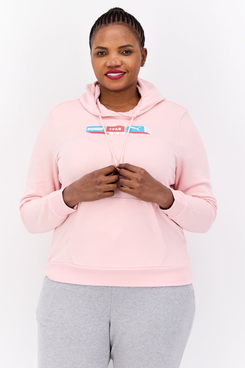 PUMA ملابس رياضية نسائية بأكمام طويلة مناسبة، خارجية، سويت شيرت، وردي - Image 1