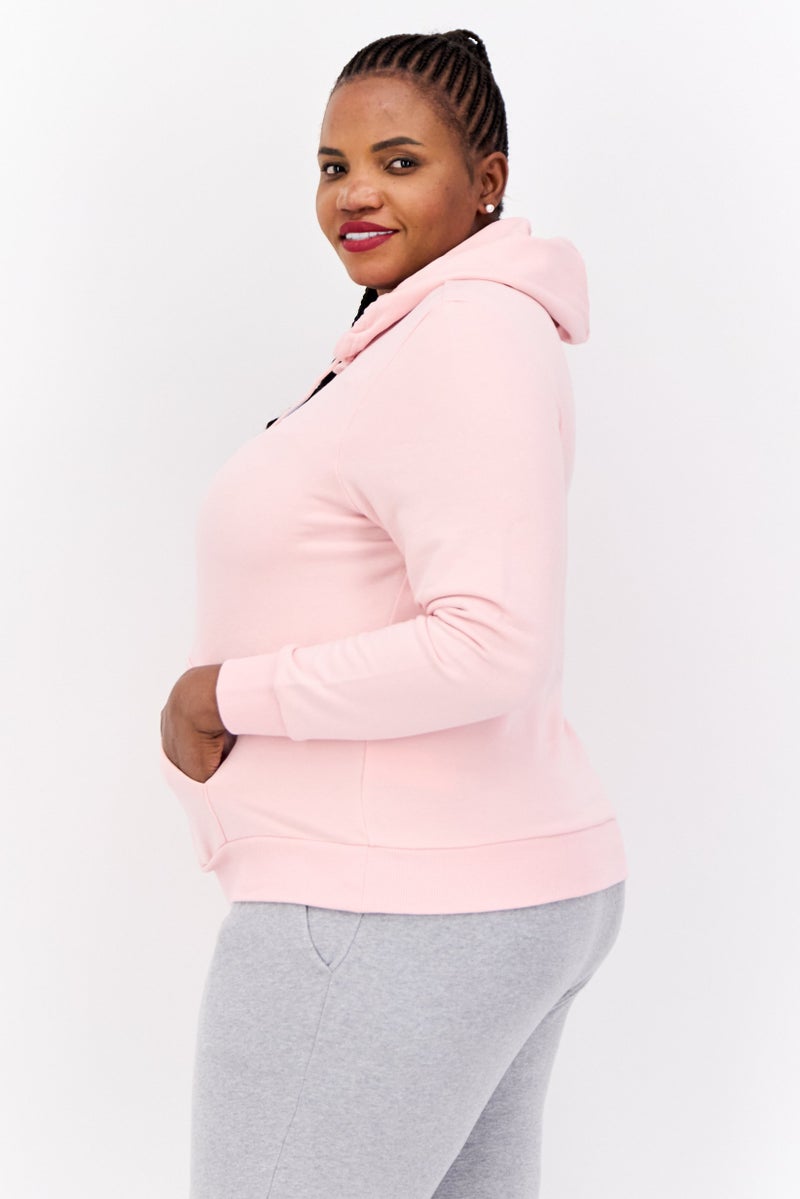 PUMA ملابس رياضية نسائية بأكمام طويلة مناسبة، خارجية، سويت شيرت، وردي - Image 2