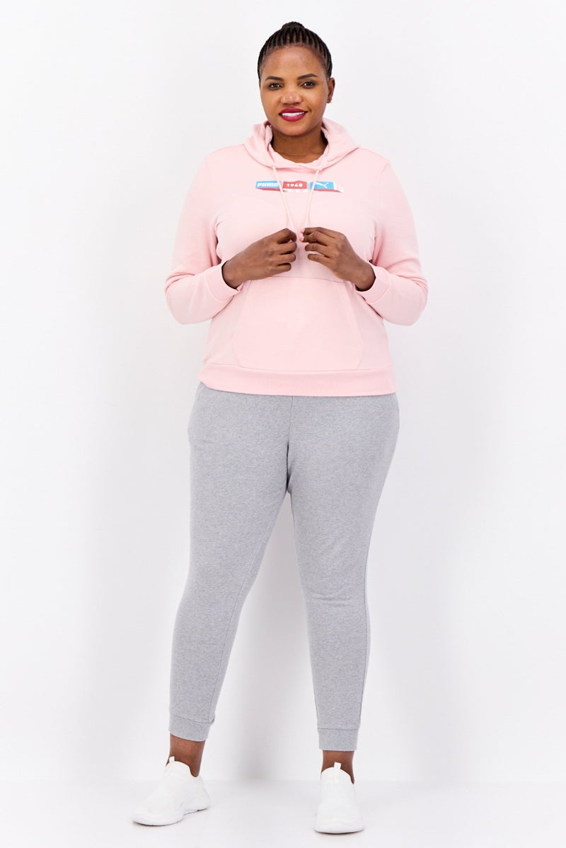 PUMA ملابس رياضية نسائية بأكمام طويلة مناسبة، خارجية، سويت شيرت، وردي - Image 4