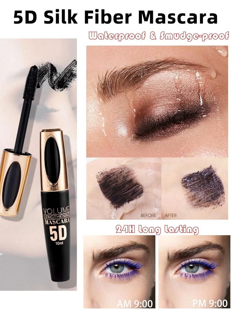 ماكس فاين ماسكارا 5D بألياف ملونة ساحرة، طويلة الأمد، تكثف الرموش وتطيلها، مقاومة للماء وال smudge، مكيف للعين، اللون #05 بنفسجي - Image 4