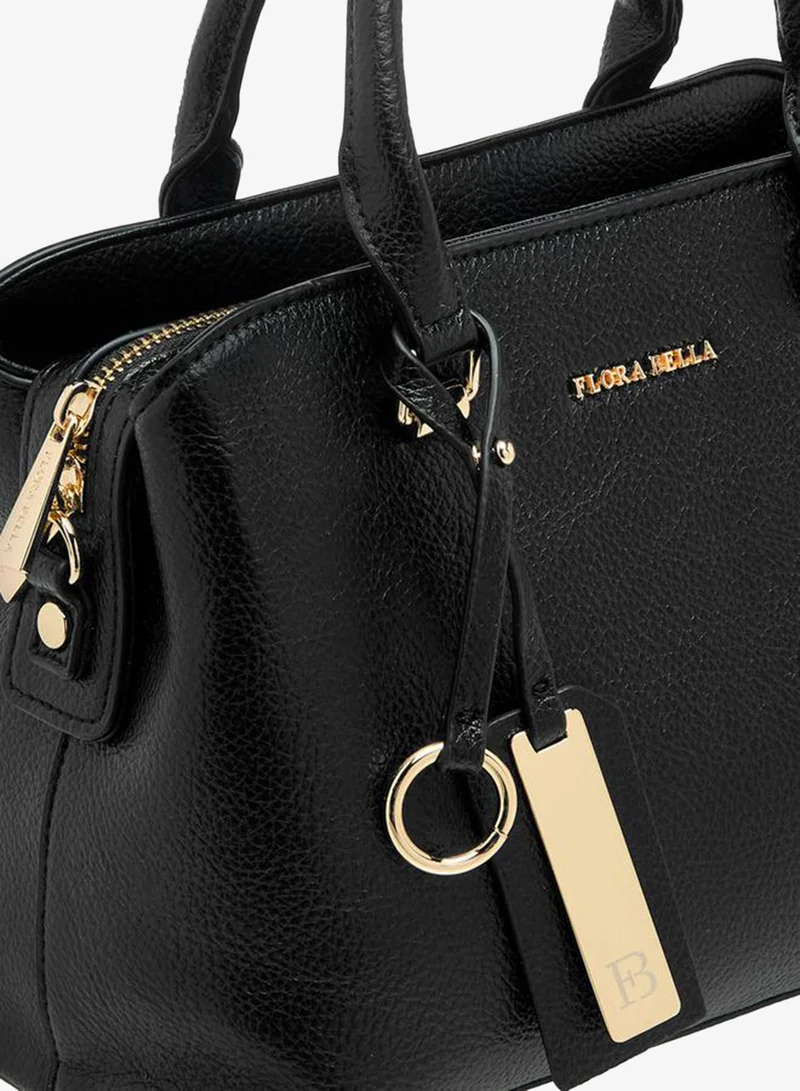 Flora Bella By Shoexpress BLACK Solid Tote Bag with Detachable Strap for Women | Best Price UAE