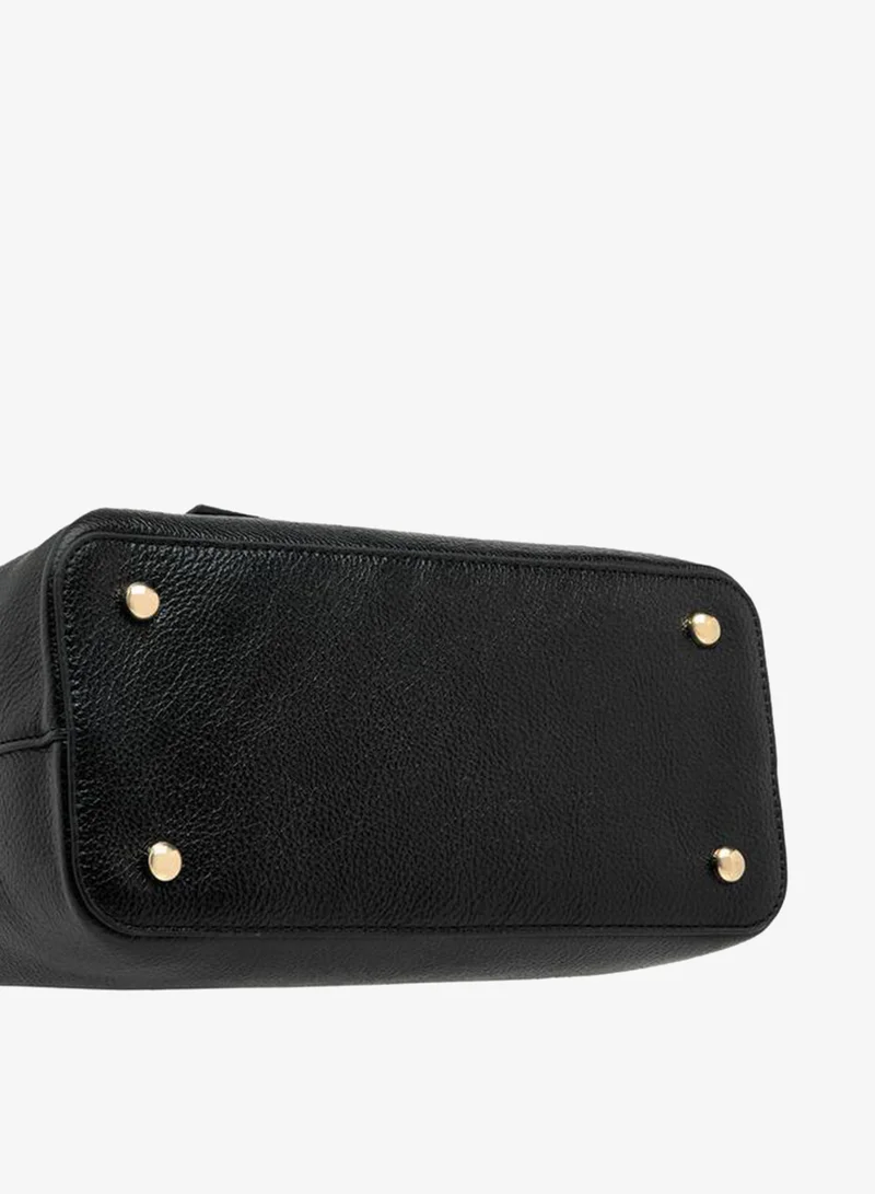 Flora Bella By Shoexpress BLACK Solid Tote Bag with Detachable Strap for Women | Best Price UAE