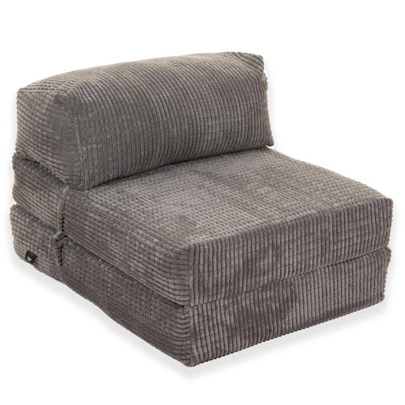 Gilda Jazz Chair Bed Fold Out Futon Single FOAM INNERS Mattress Corduroy Deluxe Grey