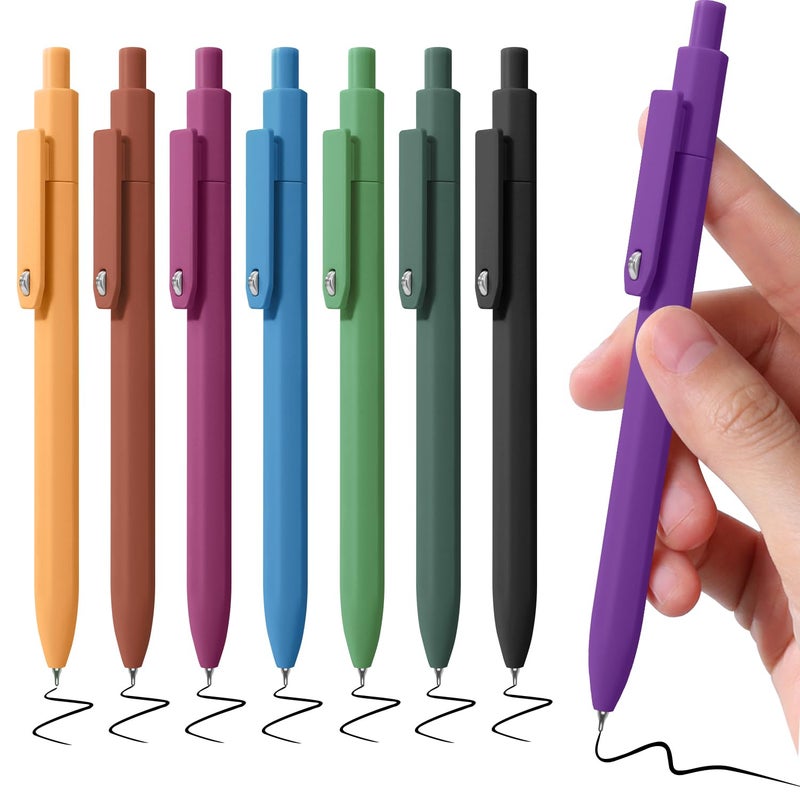 Piochoo Gel Pens, 8 Pack Fine Point Black Ink Smooth Writing Ink Pen, Retractable Quick Dry Aesthetic Cute Pens for Women Nurses School Office Supplies - Image 1