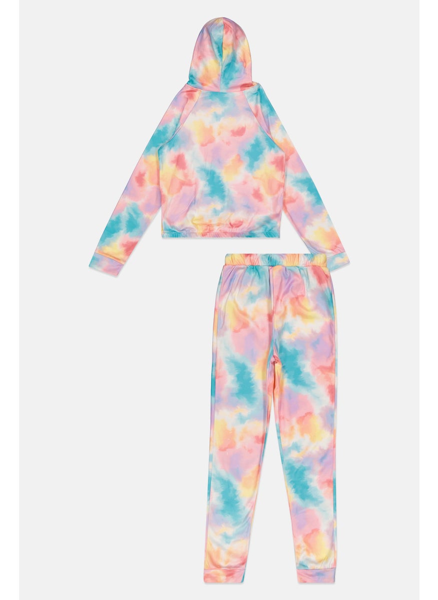 Body Glove Kids Girl 2 Pcs Brand Logo Hoodie And Sweatpants Set, Multicolor  - Image 2
